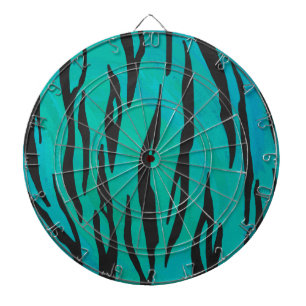 Tiger Black and Teal Print Darttavla