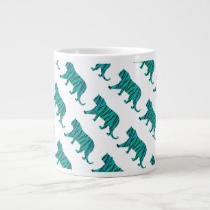 Tiger Black and Teal Print Jumbo Mugg