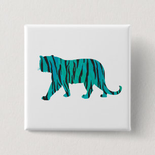 Tiger Black and Teal Print Knapp