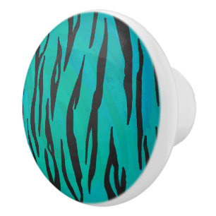 Tiger Black and Teal Print Knopp