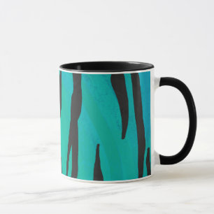 Tiger Black and Teal Print Mugg