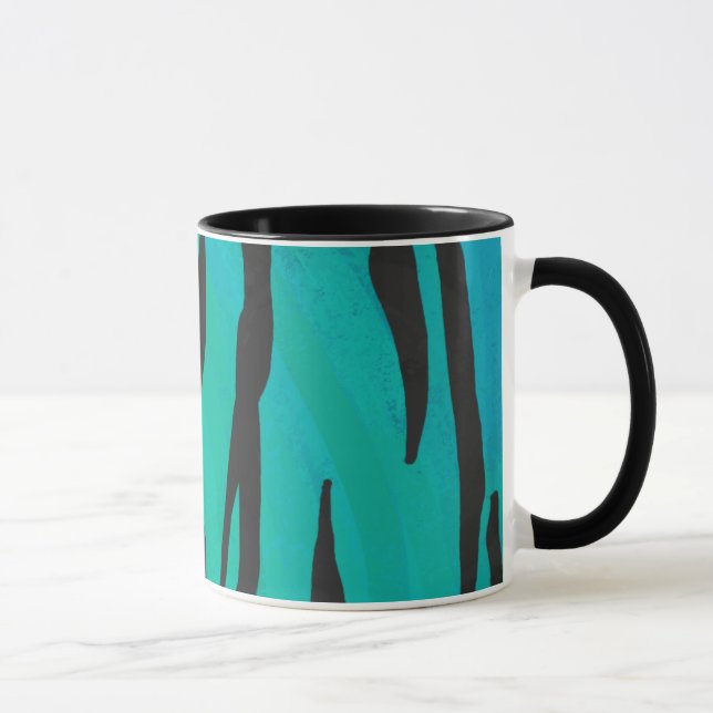 Tiger Black and Teal Print Mugg (Höger)