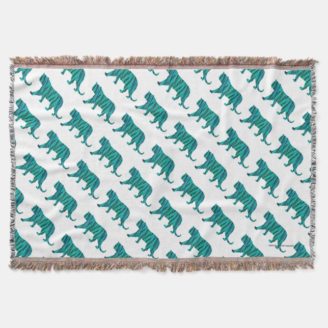 Tiger Black and Teal Print Mysfilt (Framsidan)