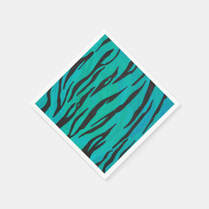 Tiger Black and Teal Print Pappersservett