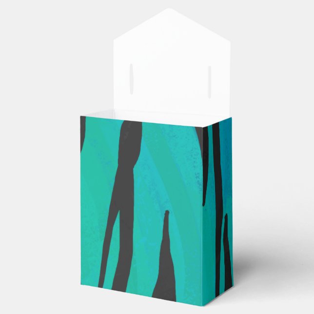 Tiger Black and Teal Print Presentaskar (Öppnad)