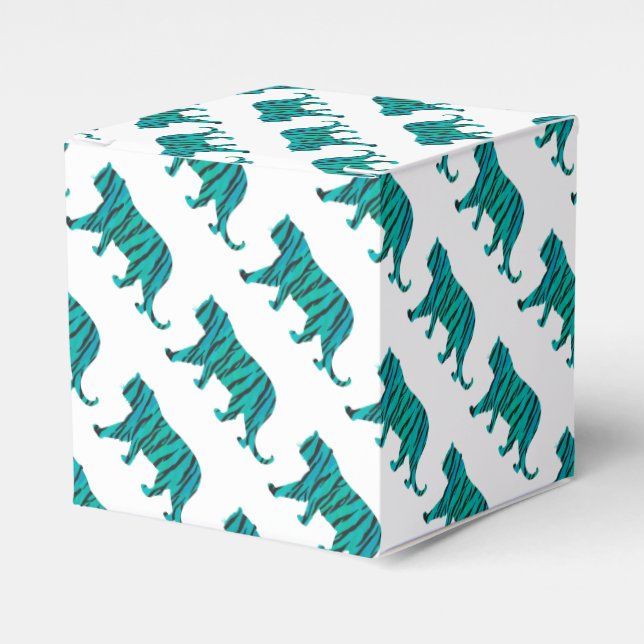 Tiger Black and Teal Print Presentaskar (Framsidan Sidan)