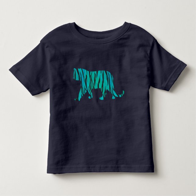Tiger Black and Teal Silhouettes shirts shirts T-shirt (Framsida)
