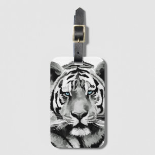 Tiger Black and White Blue öga Bagagebricka