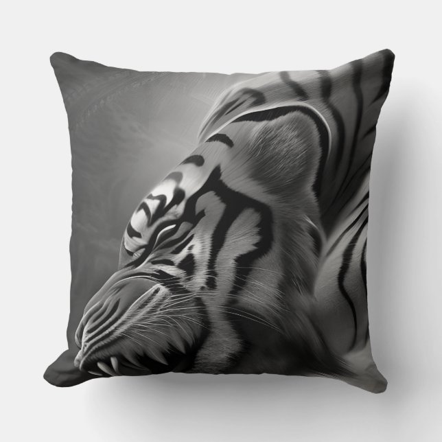 Tiger Black and White Kudde (Framsida)