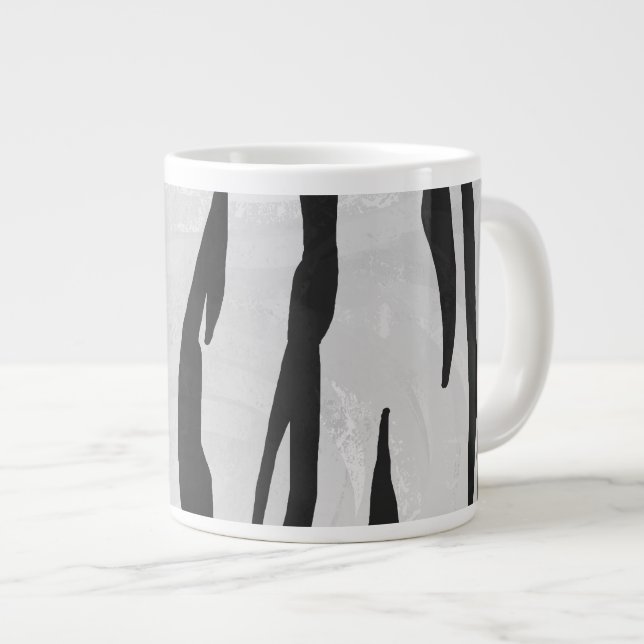 Tiger Black and White Print Jumbo Mugg (Framsida höger)