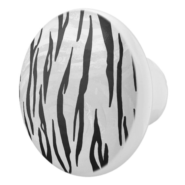 Tiger Black and White Print Knopp (Höger)