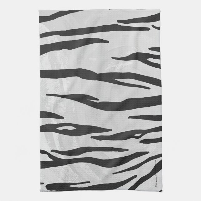 Tiger Black and White Print Kökshandduk (Vertikal)