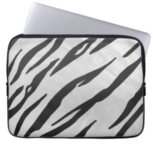 Tiger Black and White Print Laptop Fodral