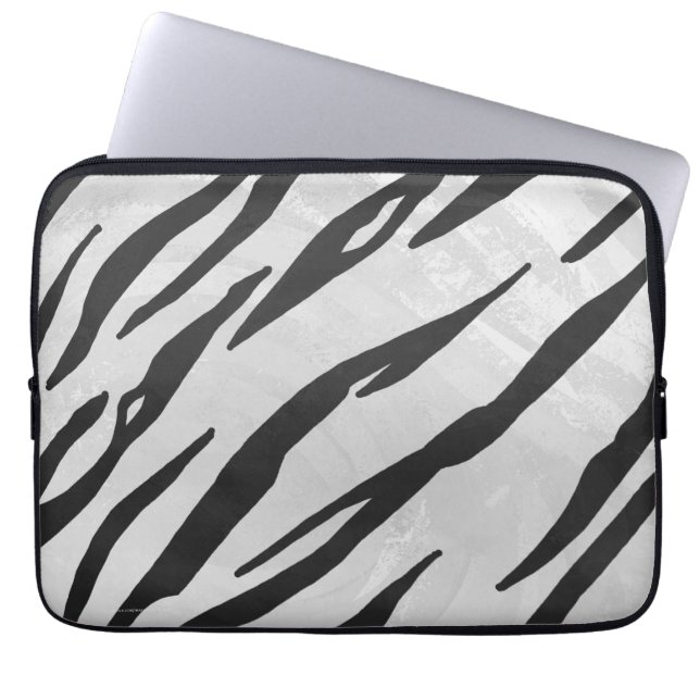 Tiger Black and White Print Laptop Fodral (Framsidan)