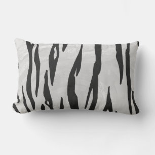Tiger Black and White Print Lumbarkudde
