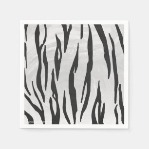 Tiger Black and White Print Pappersservett