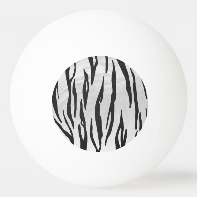 Tiger Black and White Print Pingisboll (Framsidan)