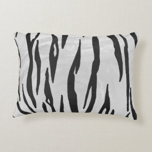 Tiger Black and White Print Prydnadskudde