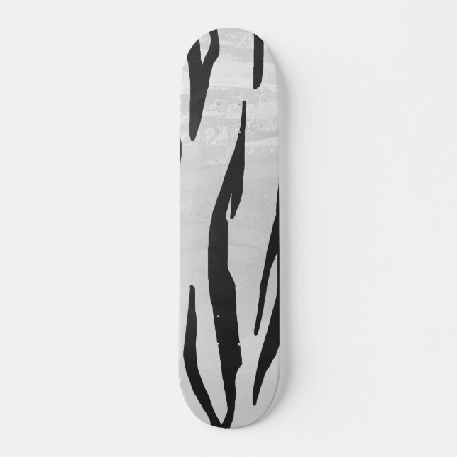 Tiger Black and White Print Skateboard Bräda 20,5 Cm (Framsida)