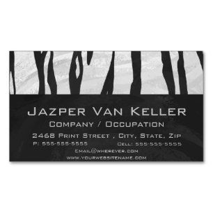Tiger Black and White Print Visitkortmagnet