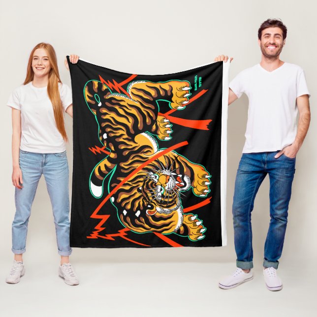 Tiger Blanket av Pliz Fleecefilt (På plats)