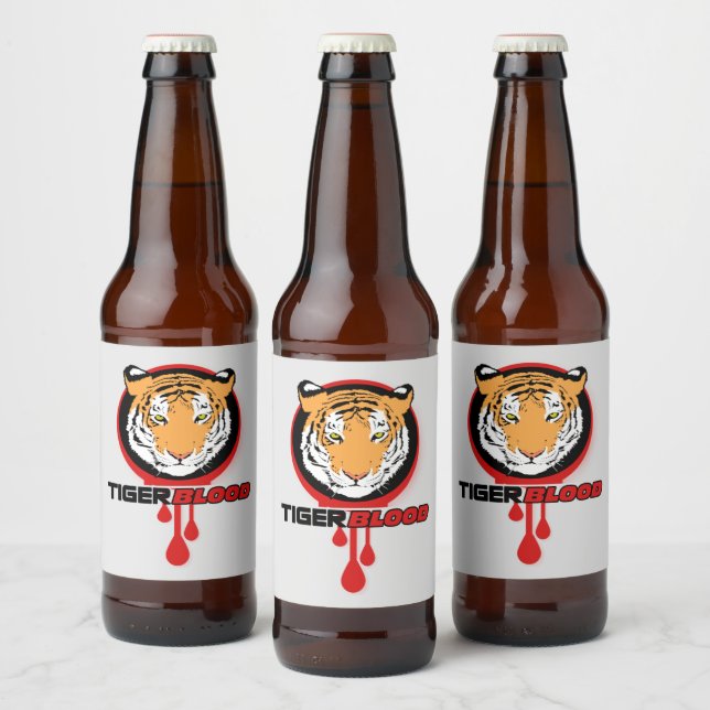 Tiger Blood-logotyp Ölflaska Etikett (Flaskor)