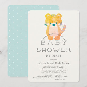 Tiger Blue Boy Shower by Mail Inbjudningar