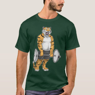 Tiger Bodybuilding der Dumbbell Bodybuilding T Shirt