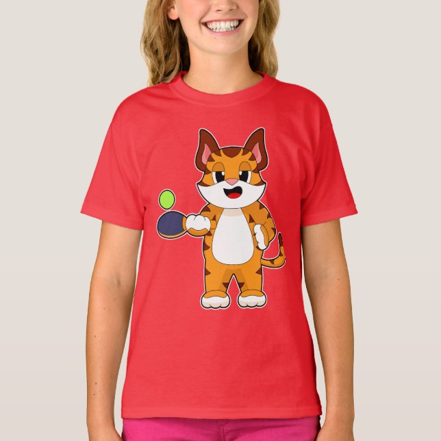 Tiger Bord tennis Bord tennis racket T Shirt (Framsida)