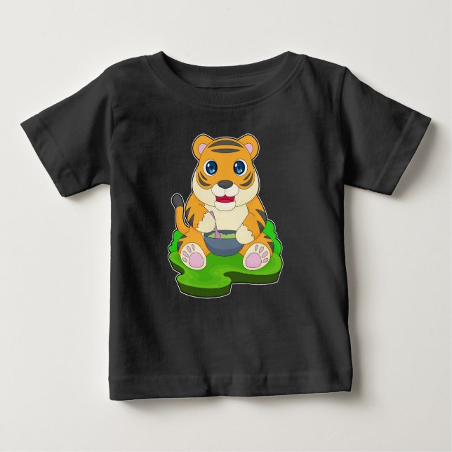 Tiger Bowl Food T Shirt (Framsida)