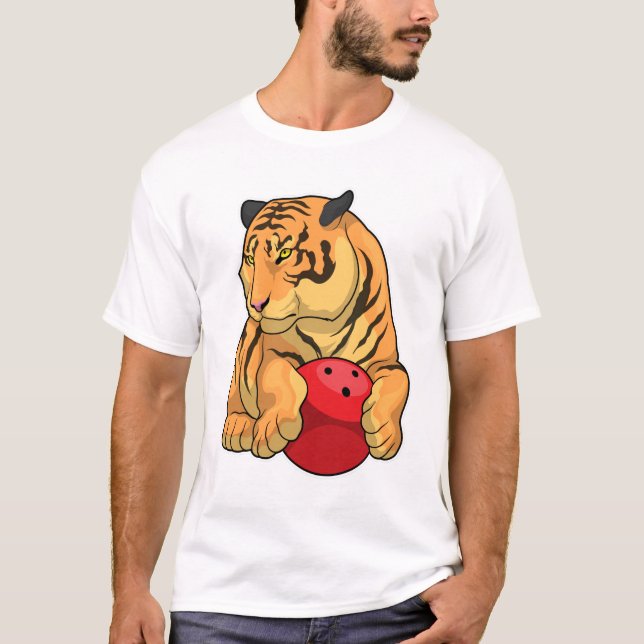 Tiger Bowling ball T Shirt (Framsida)