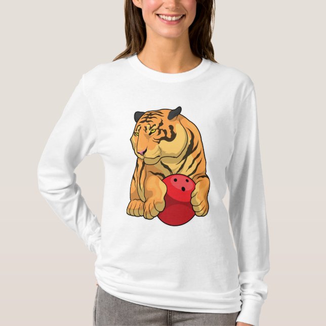 Tiger Bowling ball T Shirt (Framsida)