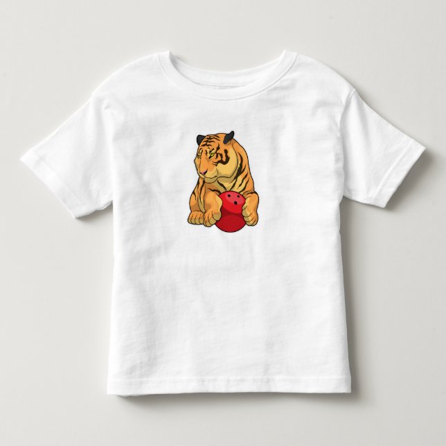 Tiger Bowling ball T Shirt (Framsida)