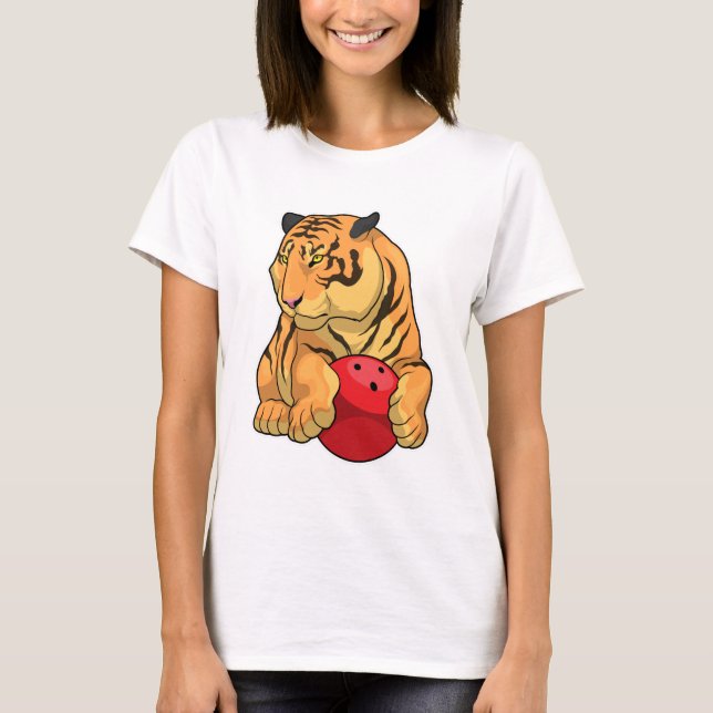 Tiger Bowling ball T Shirt (Framsida)