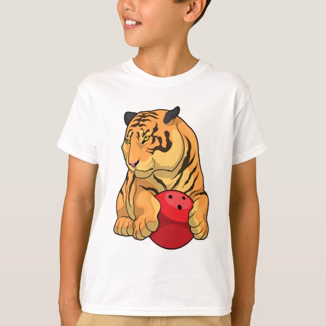 Tiger Bowling ball T Shirt (Framsida)