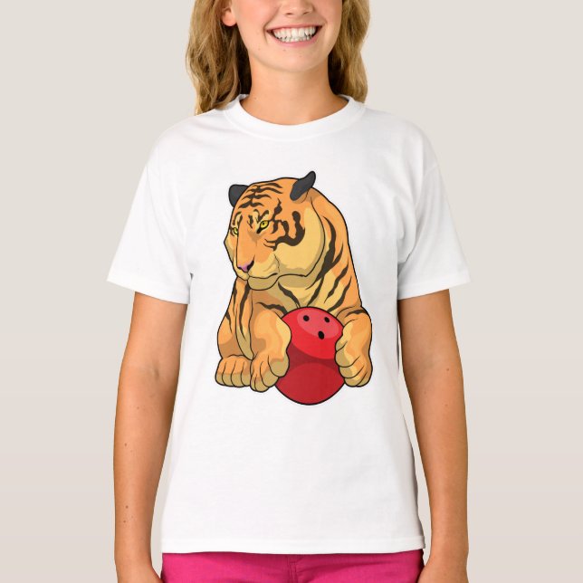 Tiger Bowling ball T Shirt (Framsida)