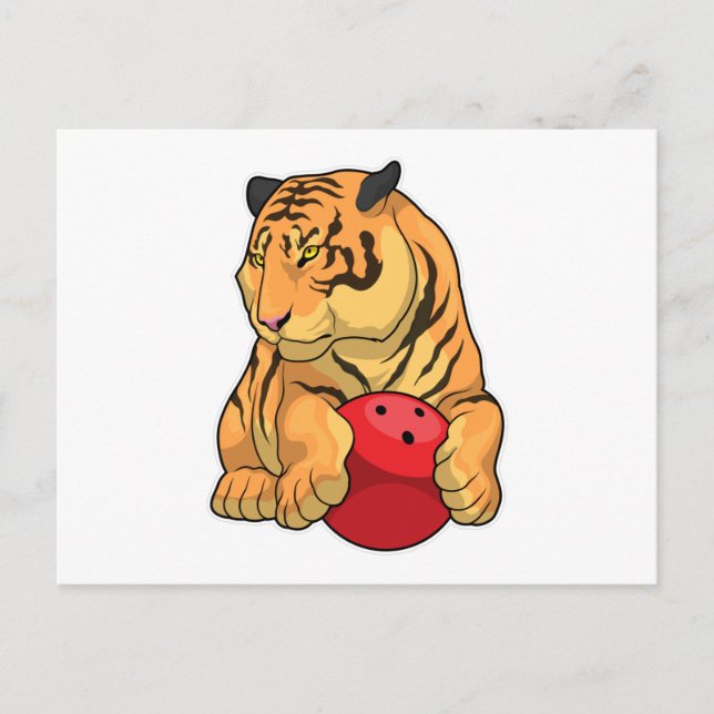 Tiger Bowling Bowlingsklot Vykort (Framsida)