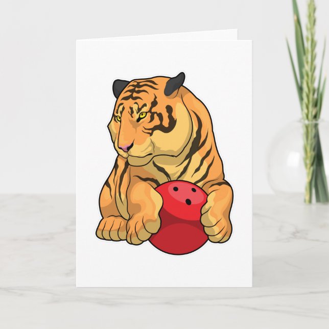 Tiger Bowling Klot Kort (Framsida)