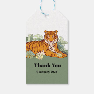 Tiger Boy party, djungel Presentetikett