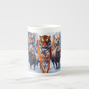 Tiger Buffalo Hund utomhus Benporslin Mugg