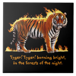 Tiger Burning Decorative Tile Kakelplatta