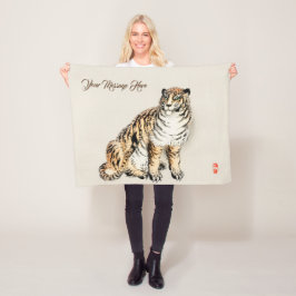 Tiger by Kōno Bairei Japansk Illustration Fleecefilt