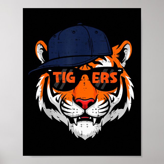 Tiger Cap Boys Youth Teen Kids Men Women Girls  Poster (Framsidan)