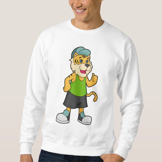 Tiger Cap Lång Ärmad Tröja (Framsida)