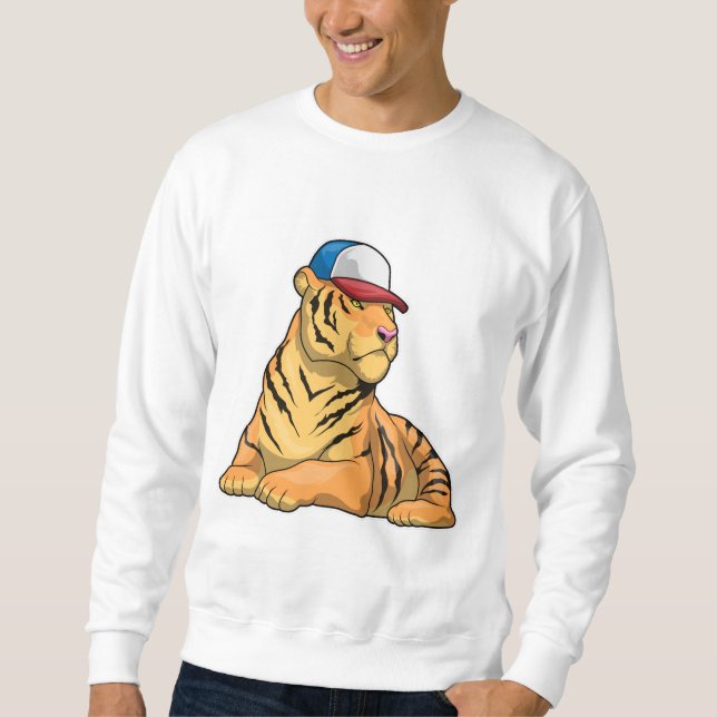 Tiger Cap Lång Ärmad Tröja (Framsida)