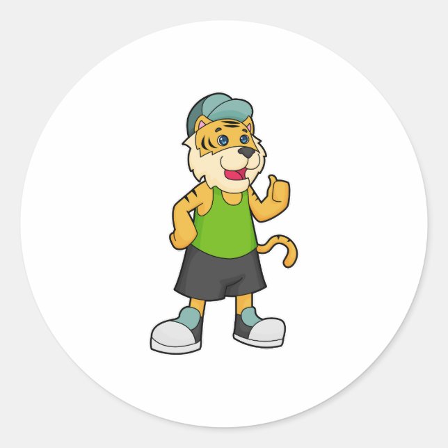 Tiger Cap Runt Klistermärke (Framsida)