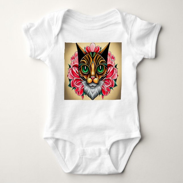 Tiger Cat Art T Shirt (Framsida)