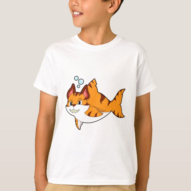 Tiger cat as Shark in Vatten.PNG T Shirt (Framsida)