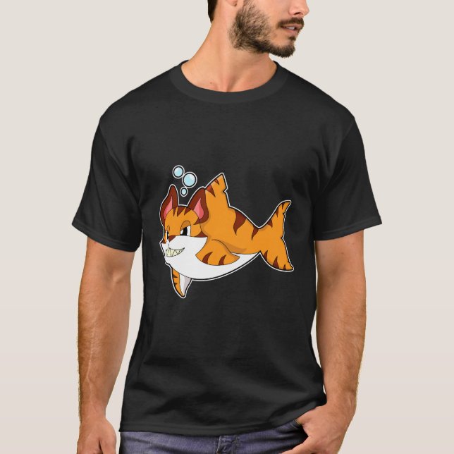 Tiger cat as Shark in Vatten.PNG T Shirt (Framsida)