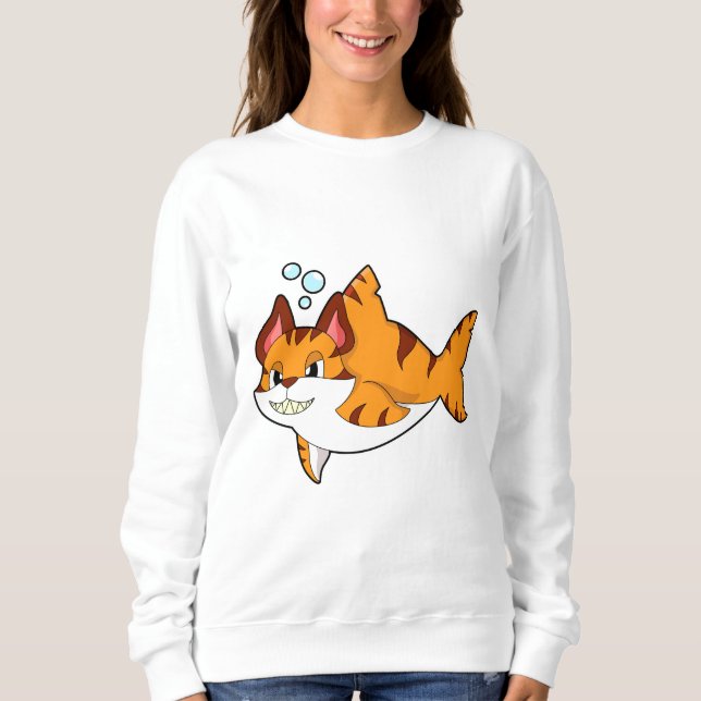 Tiger cat as Shark in Vatten.PNG T Shirt (Framsida)